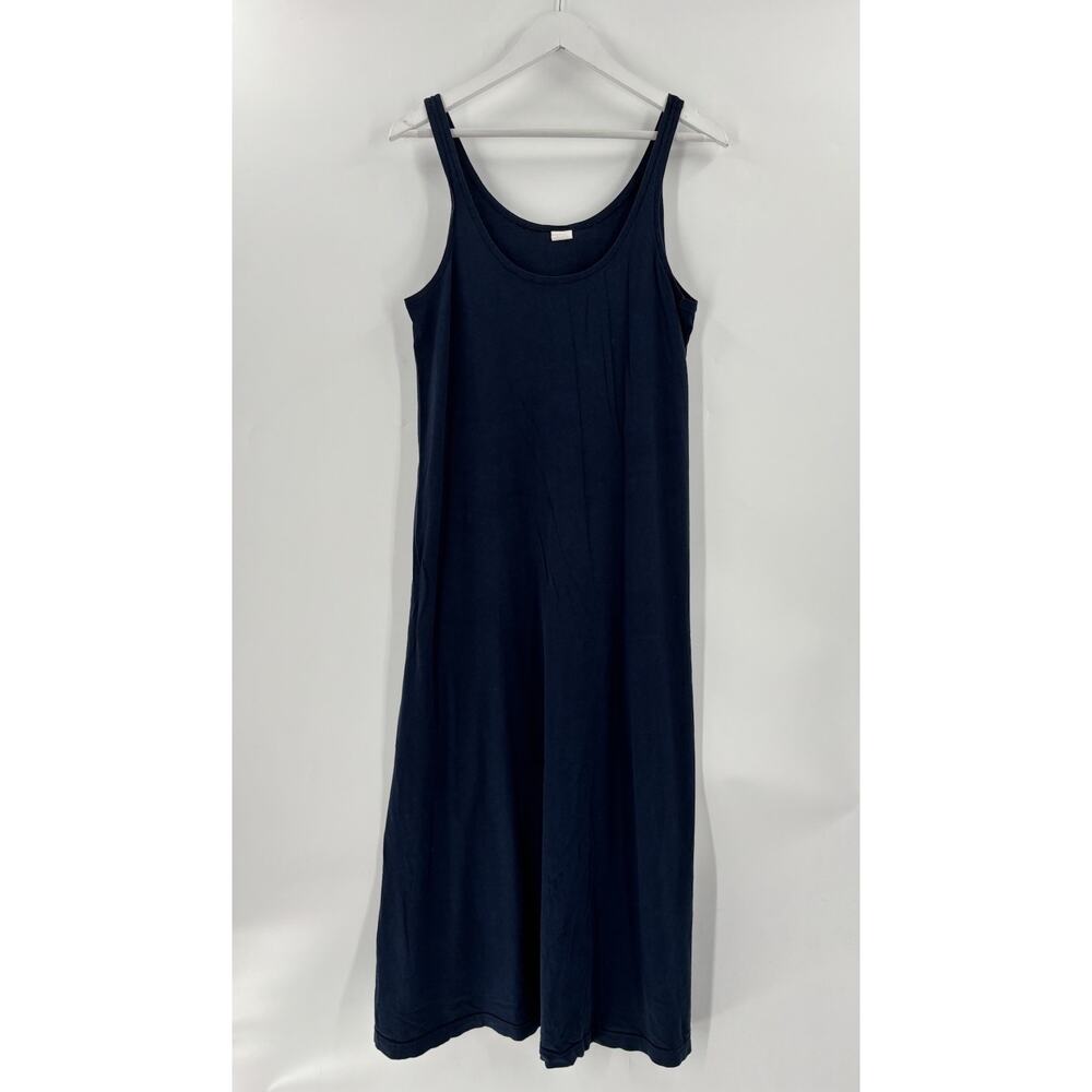 Calvin Klein Maxi Dress Womens Medium Navy Blue Sleeveless Pullover Scoop Neck